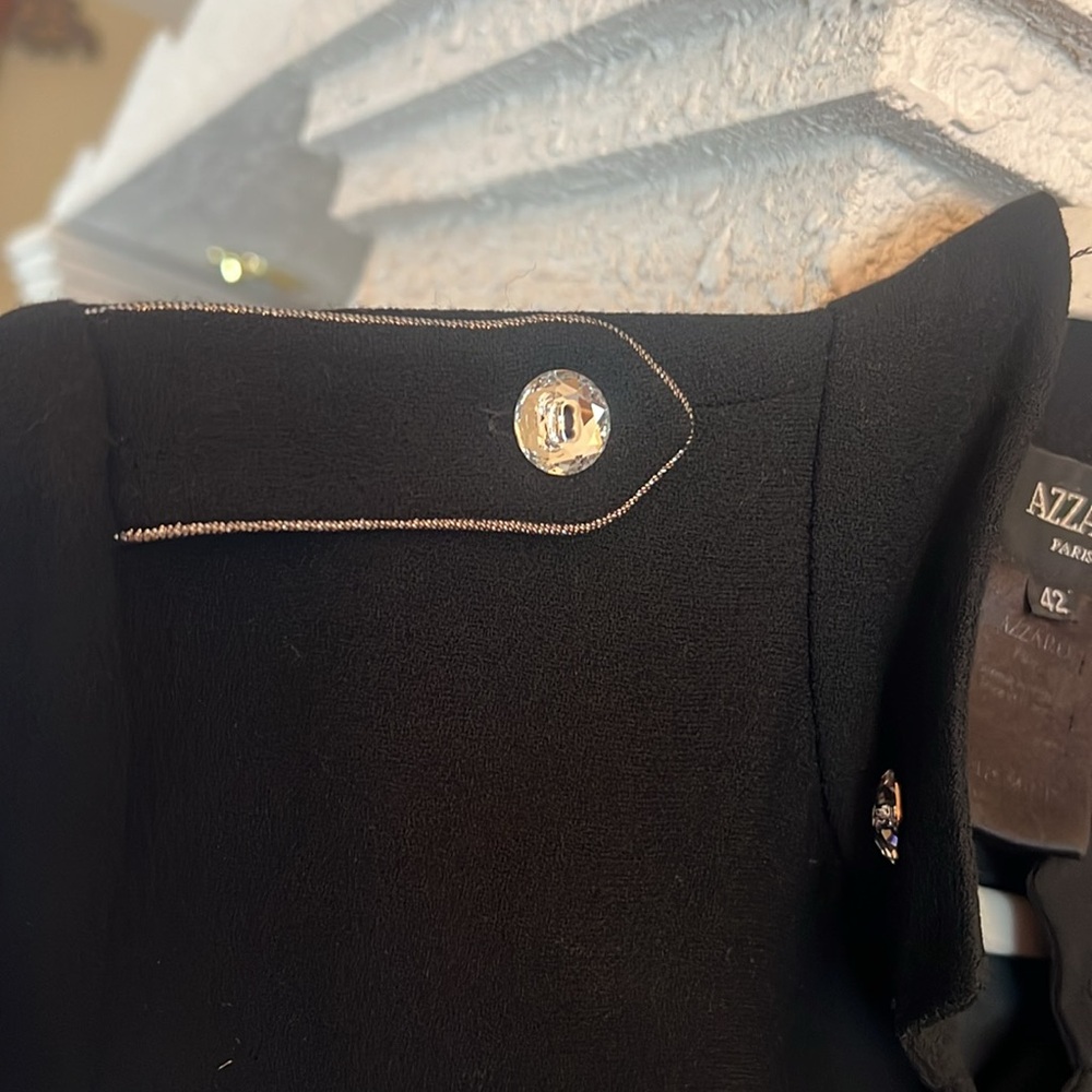 $2999 Loris Azzaro Sz42 Elegant Black Button-Down Dress - Picture 9 of 15